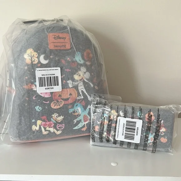 NWT Loungefly Disney Halloween Costumes Mini Backpack and wallet set - Picture 7 of 14